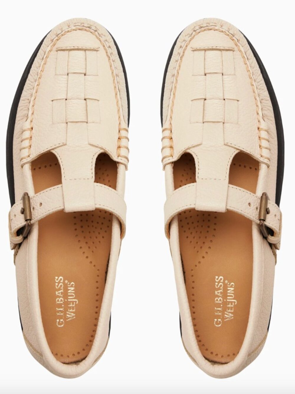 BASS Women's Mary Jane Fisherman Super Lug in Offwhite - Picture 4 of 10
